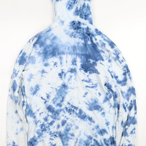 ASOS Womens Blue Geometric Cotton Full Zip Hoodie Size XS Zip