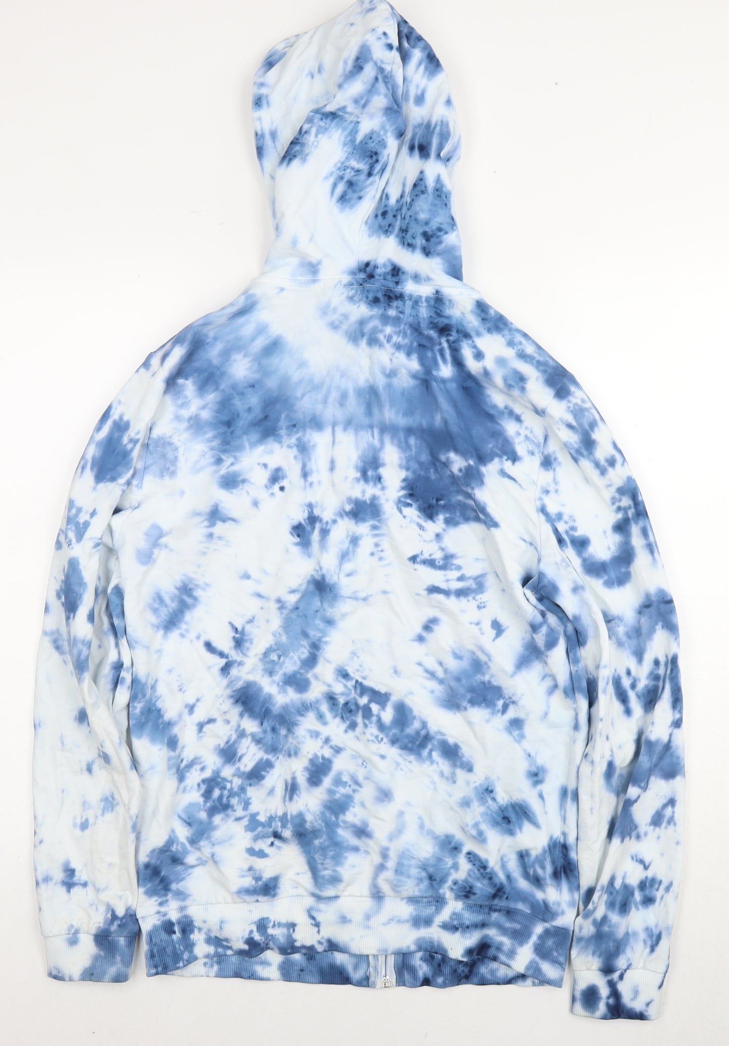 ASOS Womens Blue Geometric Cotton Full Zip Hoodie Size XS Zip