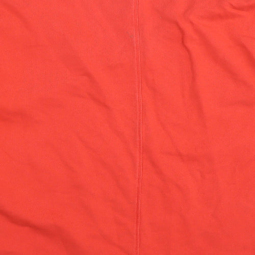 Marks and Spencer Womens Red Cotton Basic T-Shirt Size 10 V-Neck