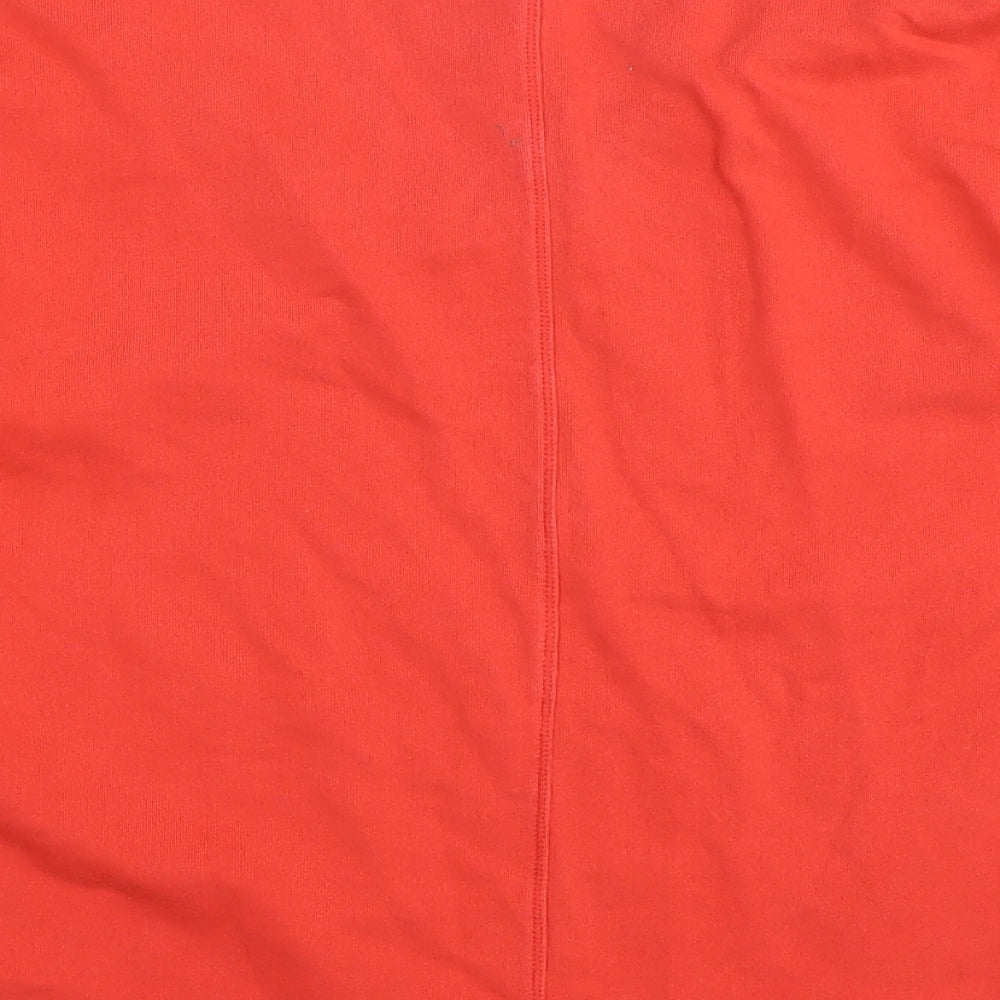 Marks and Spencer Womens Red Cotton Basic T-Shirt Size 10 V-Neck