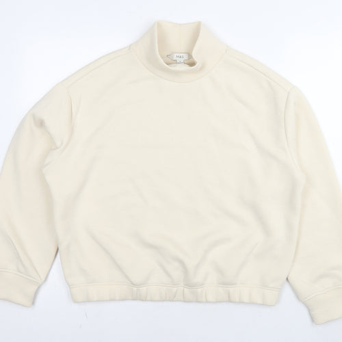 Marks and Spencer Womens Beige Cotton Pullover Sweatshirt Size M Pullover