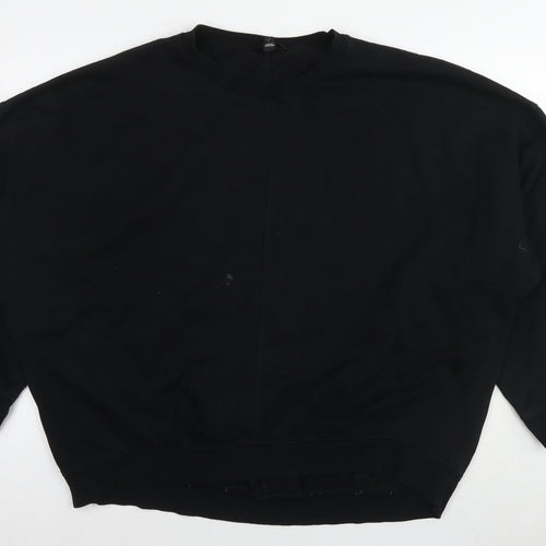 River Island Womens Black Cotton Pullover Sweatshirt Size L Pullover