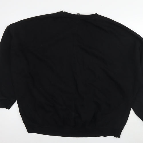 River Island Womens Black Cotton Pullover Sweatshirt Size L Pullover