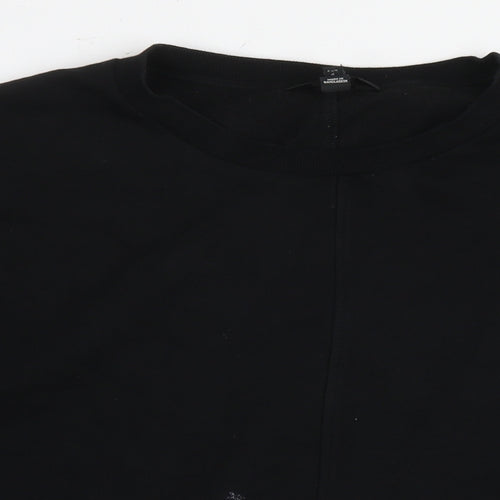 River Island Womens Black Cotton Pullover Sweatshirt Size L Pullover