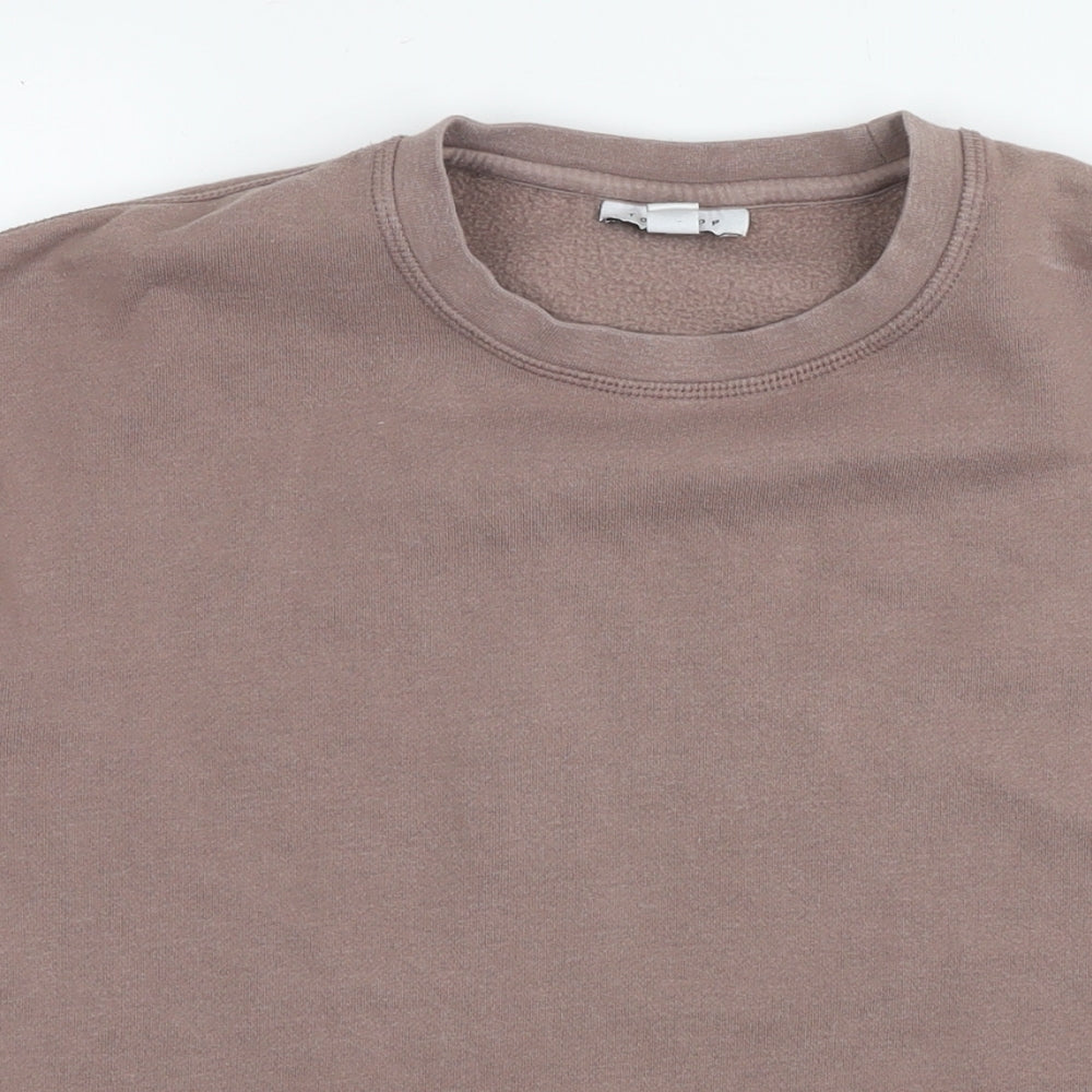 Topshop Womens Brown Cotton Pullover Sweatshirt Size M Pullover