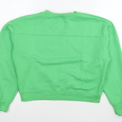 Zara Womens Green Cotton Pullover Sweatshirt Size S Pullover