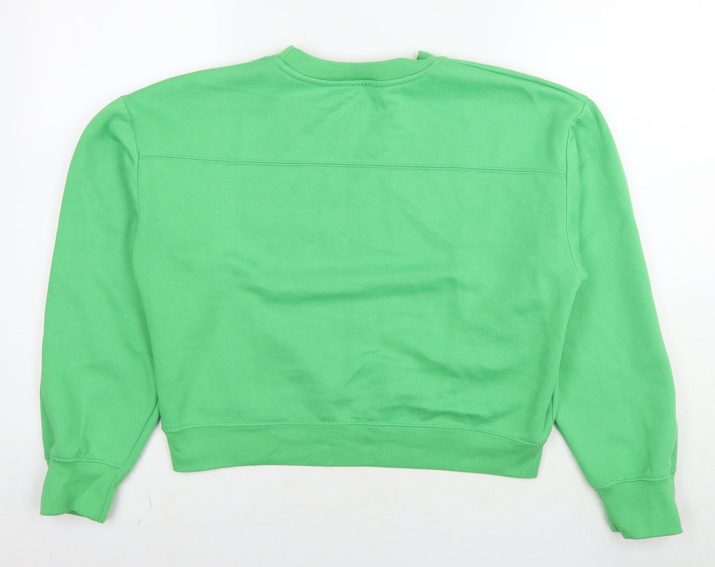 Zara Womens Green Cotton Pullover Sweatshirt Size S Pullover