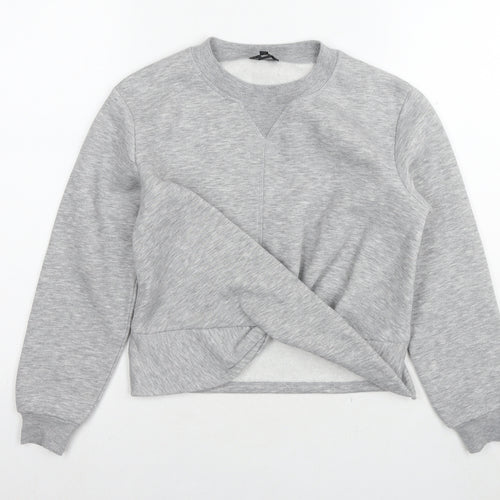 River Island Womens Grey Cotton Pullover Sweatshirt Size S Pullover
