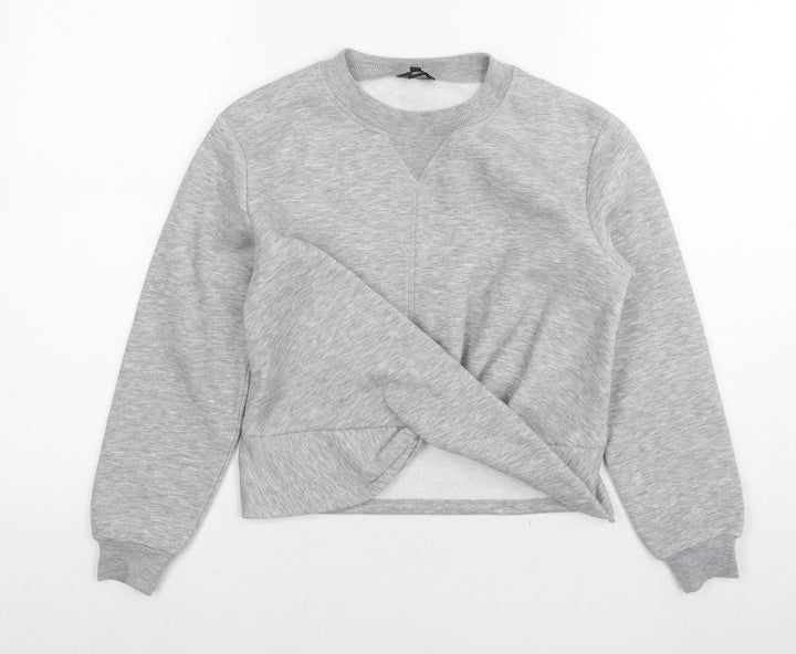 River Island Womens Grey Cotton Pullover Sweatshirt Size S Pullover