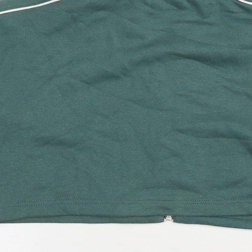 Blue Vanilla Womens Green Cotton Full Zip Hoodie Size M Zip - Cropped