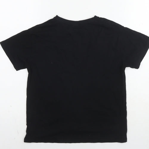 Zara Girls Black Cotton Basic T-Shirt Size 9-10 Years Round Neck Pullover - Weekend Forever