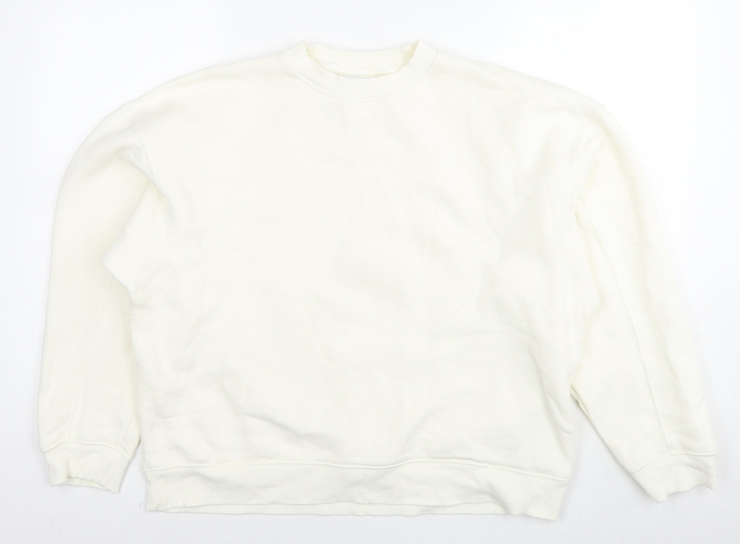 Topshop Womens White Cotton Pullover Sweatshirt Size XS Pullover
