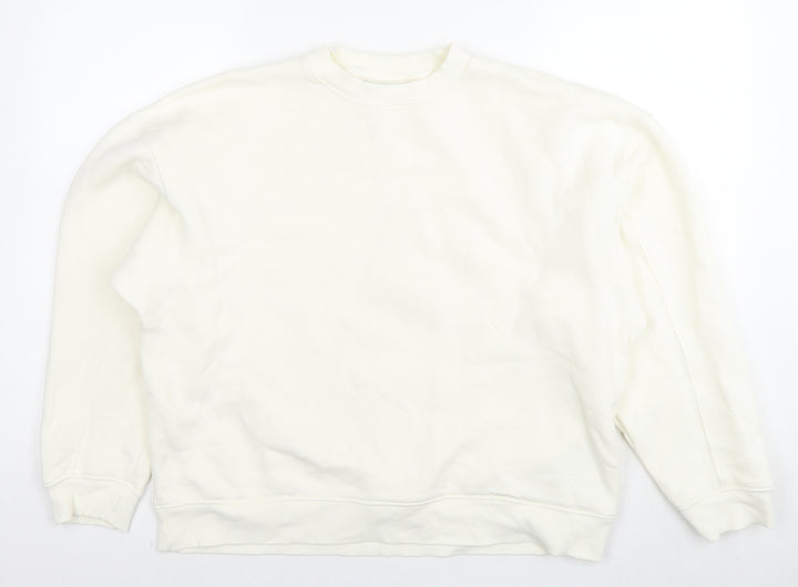 Topshop Womens White Cotton Pullover Sweatshirt Size XS Pullover