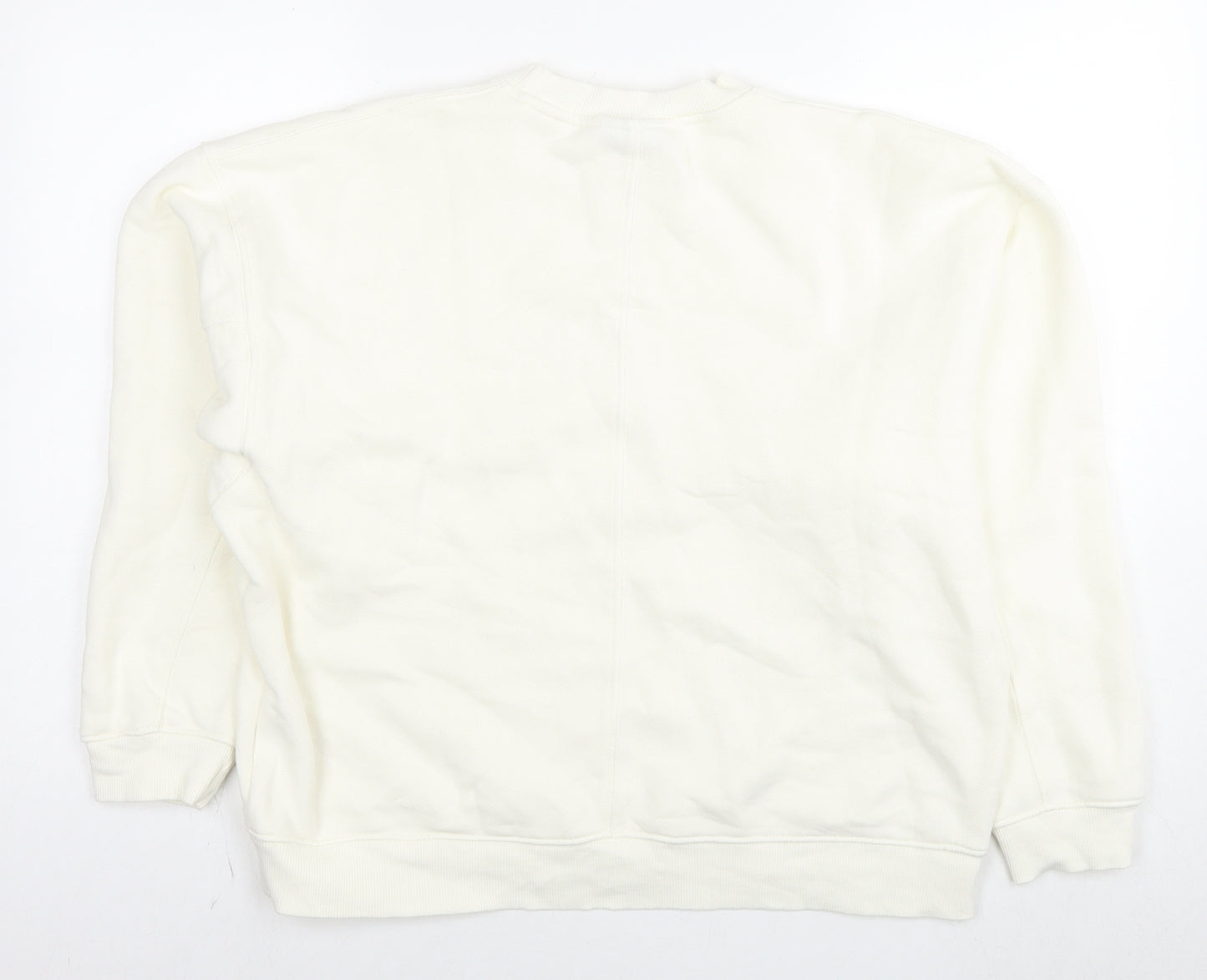 Topshop Womens White Cotton Pullover Sweatshirt Size XS Pullover