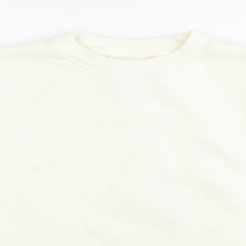 Topshop Womens White Cotton Pullover Sweatshirt Size XS Pullover