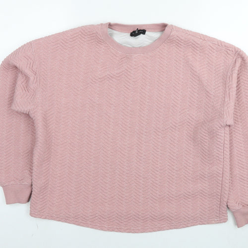 New Look Womens Pink Polyester Pullover Sweatshirt Size M Pullover
