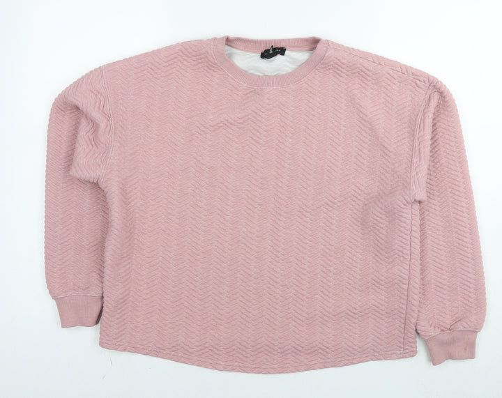 New Look Womens Pink Polyester Pullover Sweatshirt Size M Pullover