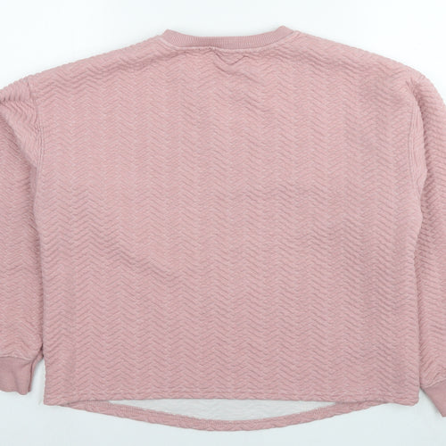New Look Womens Pink Polyester Pullover Sweatshirt Size M Pullover