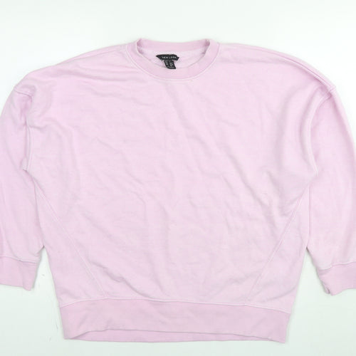 New Look Womens Pink Polyester Pullover Sweatshirt Size S Pullover