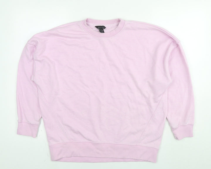 New Look Womens Pink Polyester Pullover Sweatshirt Size S Pullover