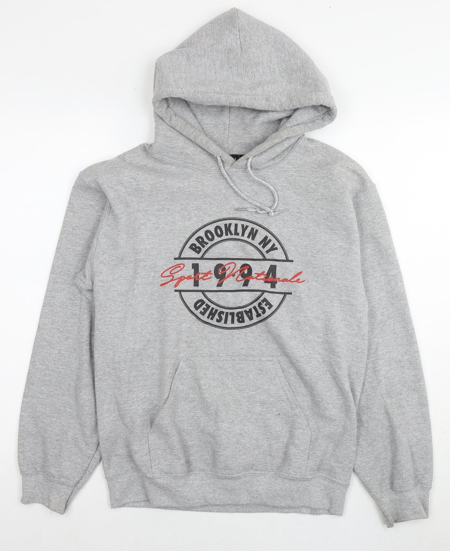 Boohoo Mens Grey Polyester Pullover Hoodie Size S - Brooklyn New York 1994