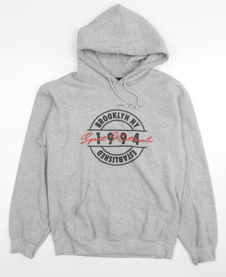 Boohoo Mens Grey Polyester Pullover Hoodie Size S - Brooklyn New York 1994