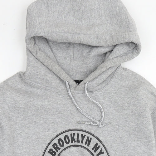 Boohoo Mens Grey Polyester Pullover Hoodie Size S - Brooklyn New York 1994