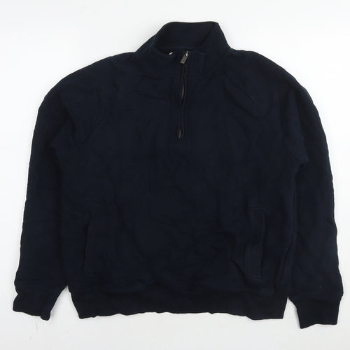 Marks and Spencer Womens Black Cotton Pullover Sweatshirt Size M Pullover