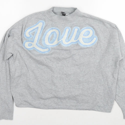 Divided by H&M Womens Grey Cotton Pullover Sweatshirt Size S Pullover - Love