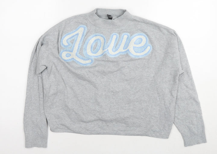 Divided by H&M Womens Grey Cotton Pullover Sweatshirt Size S Pullover - Love