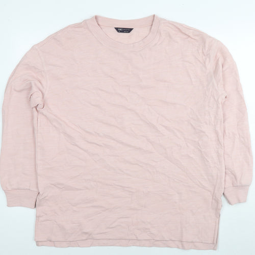 Marks and Spencer Womens Pink Cotton Pullover Sweatshirt Size 10 Pullover - Tunic