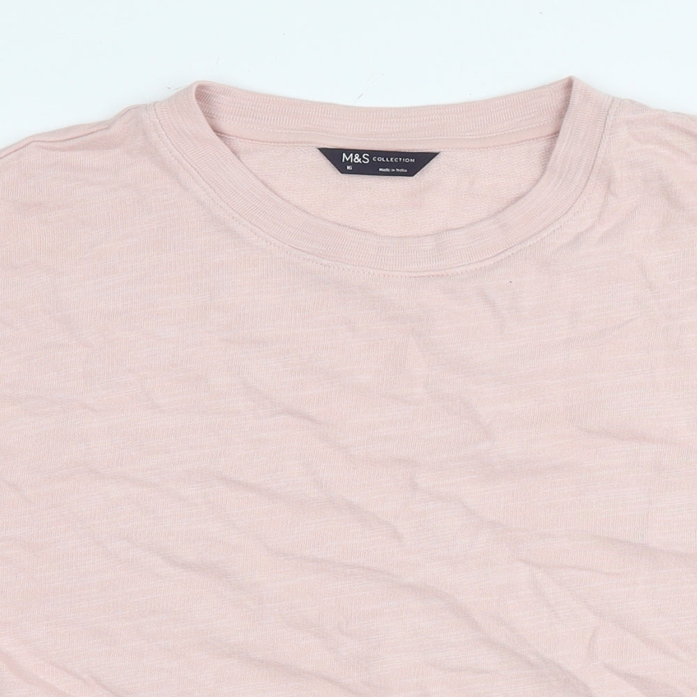 Marks and Spencer Womens Pink Cotton Pullover Sweatshirt Size 10 Pullover - Tunic