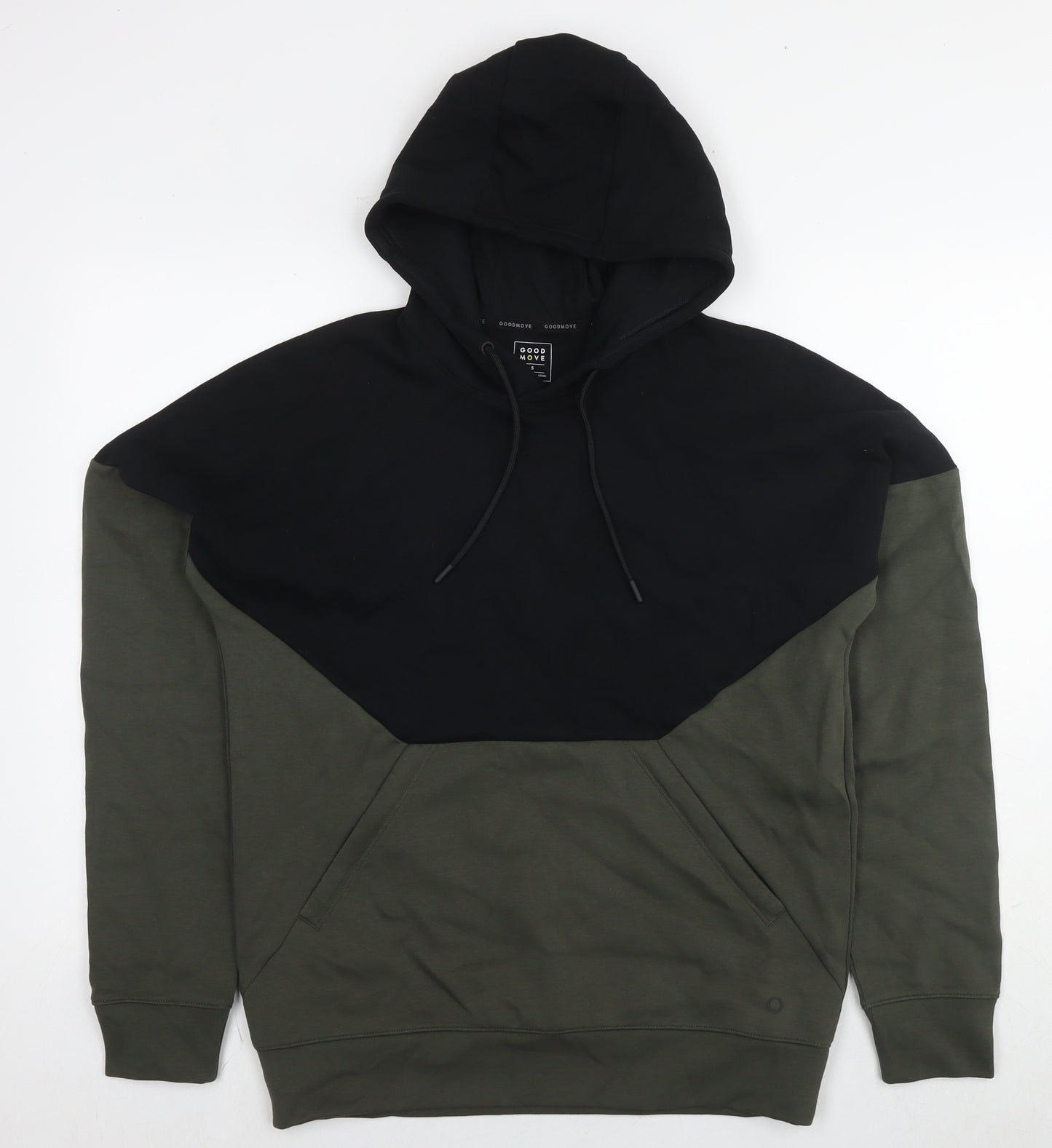 GOODMOVE Mens Green Cotton Pullover Hoodie Size S