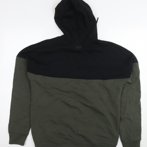 GOODMOVE Mens Green Cotton Pullover Hoodie Size S