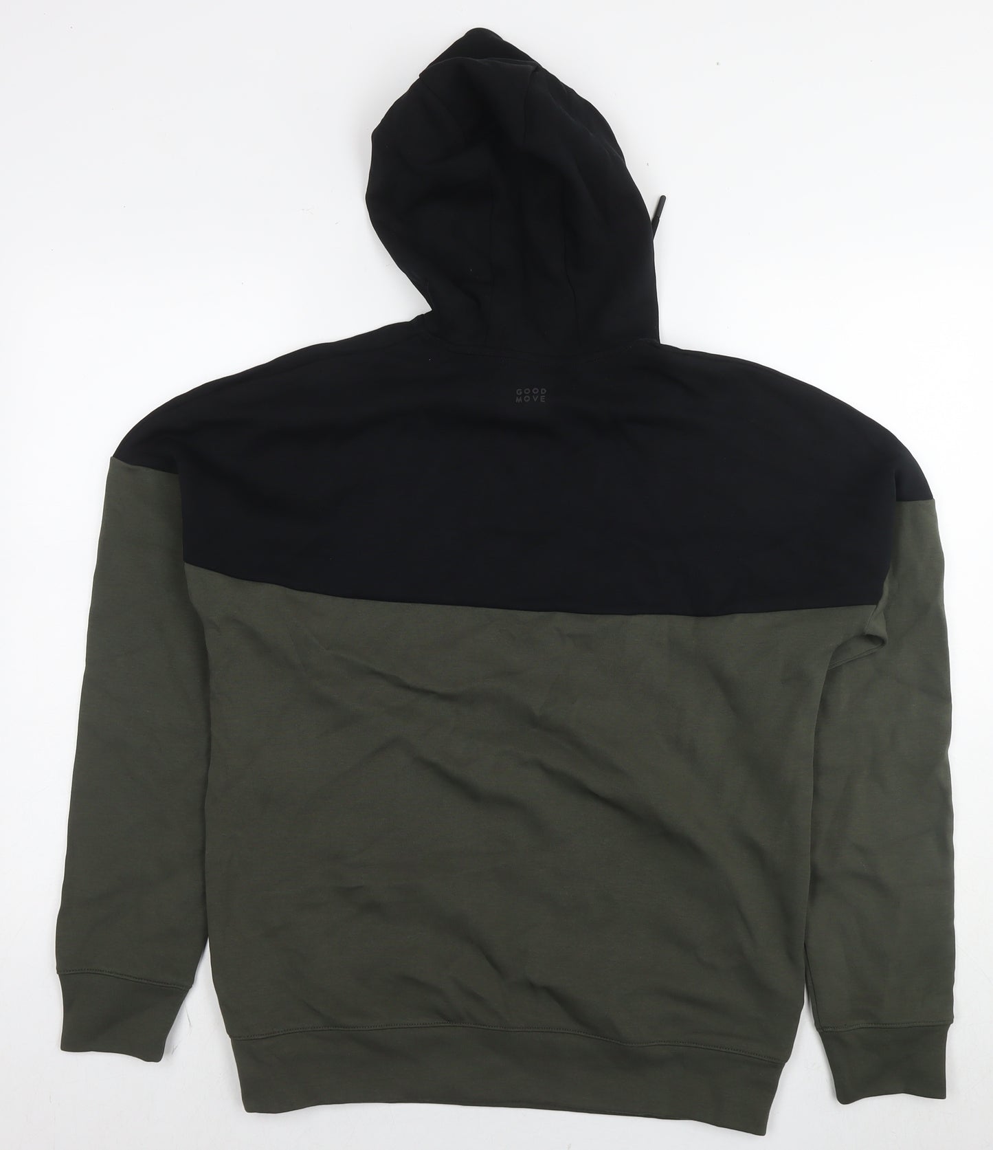 GOODMOVE Mens Green Cotton Pullover Hoodie Size S