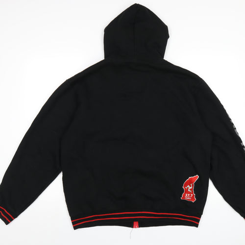 Isle of Man Road Races Mens Black Cotton Full Zip Hoodie Size XL