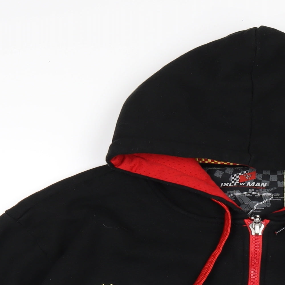 Isle of Man Road Races Mens Black Cotton Full Zip Hoodie Size XL
