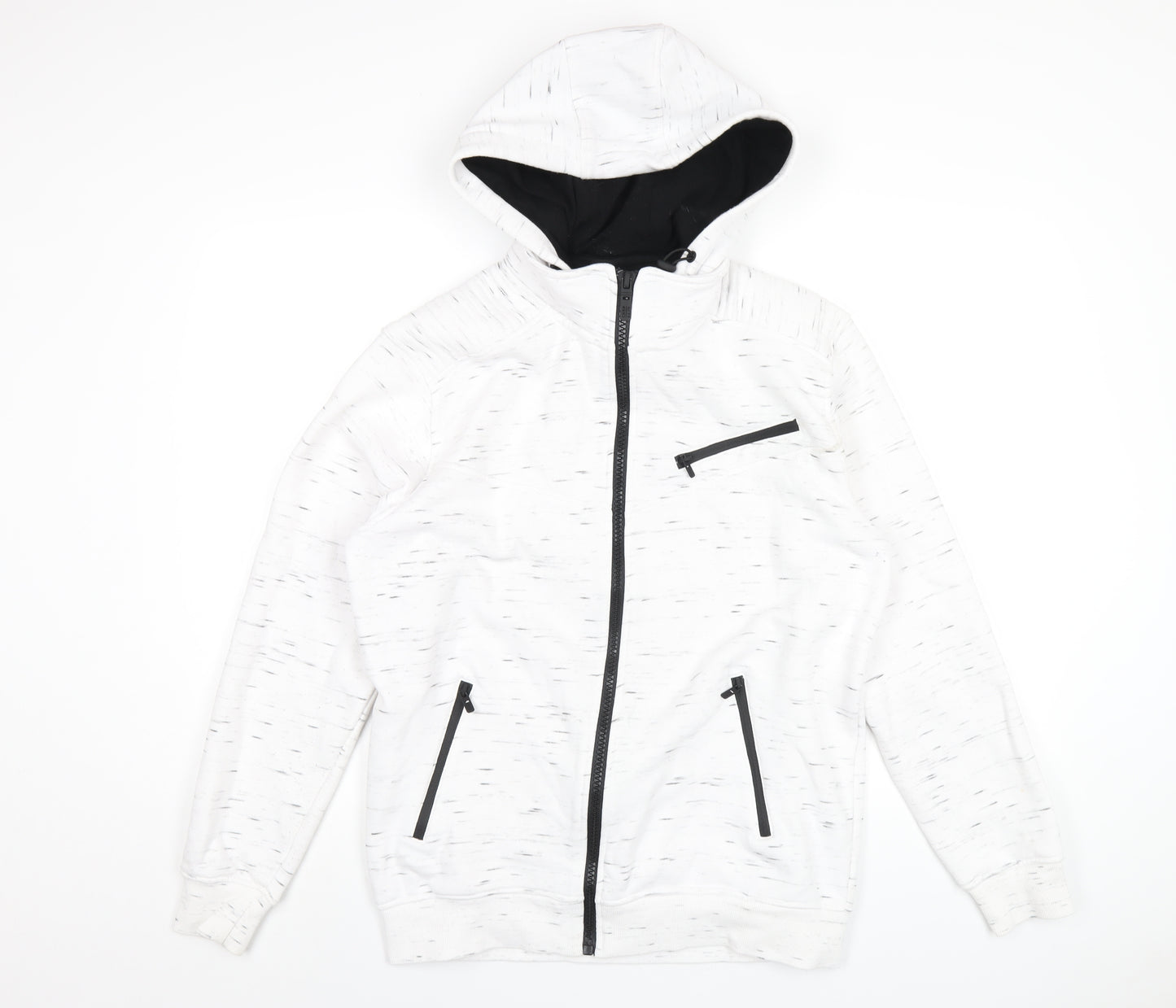Connor Mens White Cotton Full Zip Hoodie Size M