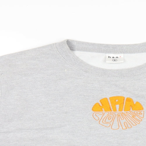 Han Womens Grey Cotton Pullover Sweatshirt Size S Pullover
