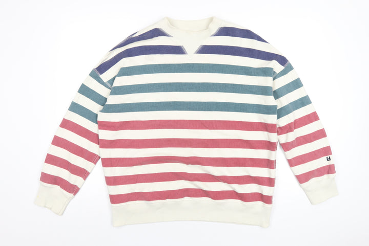 LEON & HARPER Womens Multicoloured Striped Cotton Pullover Sweatshirt Size XS Pullover