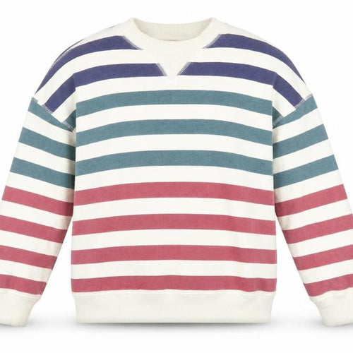LEON & HARPER Womens Multicoloured Striped Cotton Pullover Sweatshirt Size XS Pullover