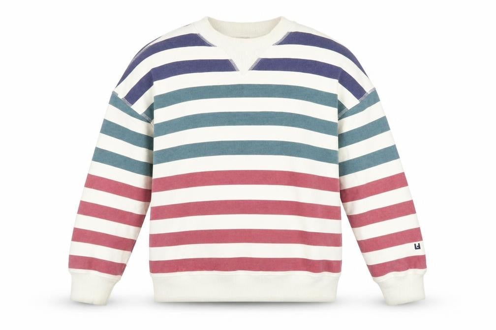 LEON & HARPER Womens Multicoloured Striped Cotton Pullover Sweatshirt Size XS Pullover