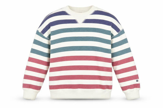 LEON & HARPER Womens Multicoloured Striped Cotton Pullover Sweatshirt Size XS Pullover