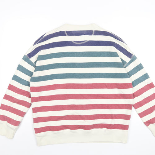 LEON & HARPER Womens Multicoloured Striped Cotton Pullover Sweatshirt Size XS Pullover
