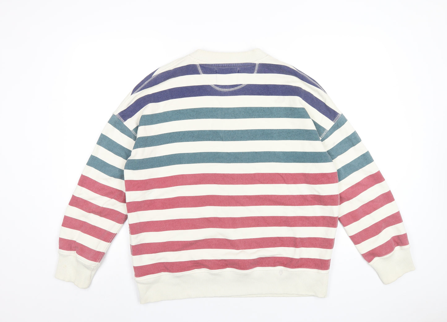 LEON & HARPER Womens Multicoloured Striped Cotton Pullover Sweatshirt Size XS Pullover