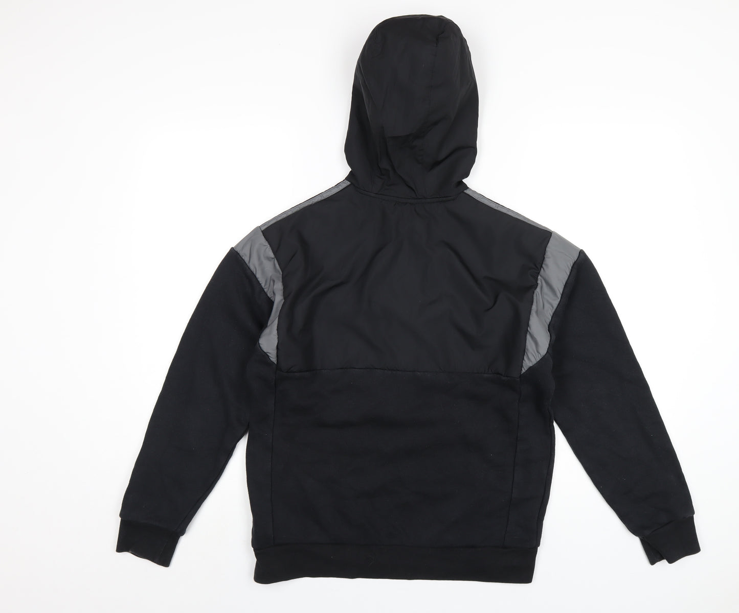 adidas Boys Black Cotton Pullover Hoodie Size 13-14 Years Pullover