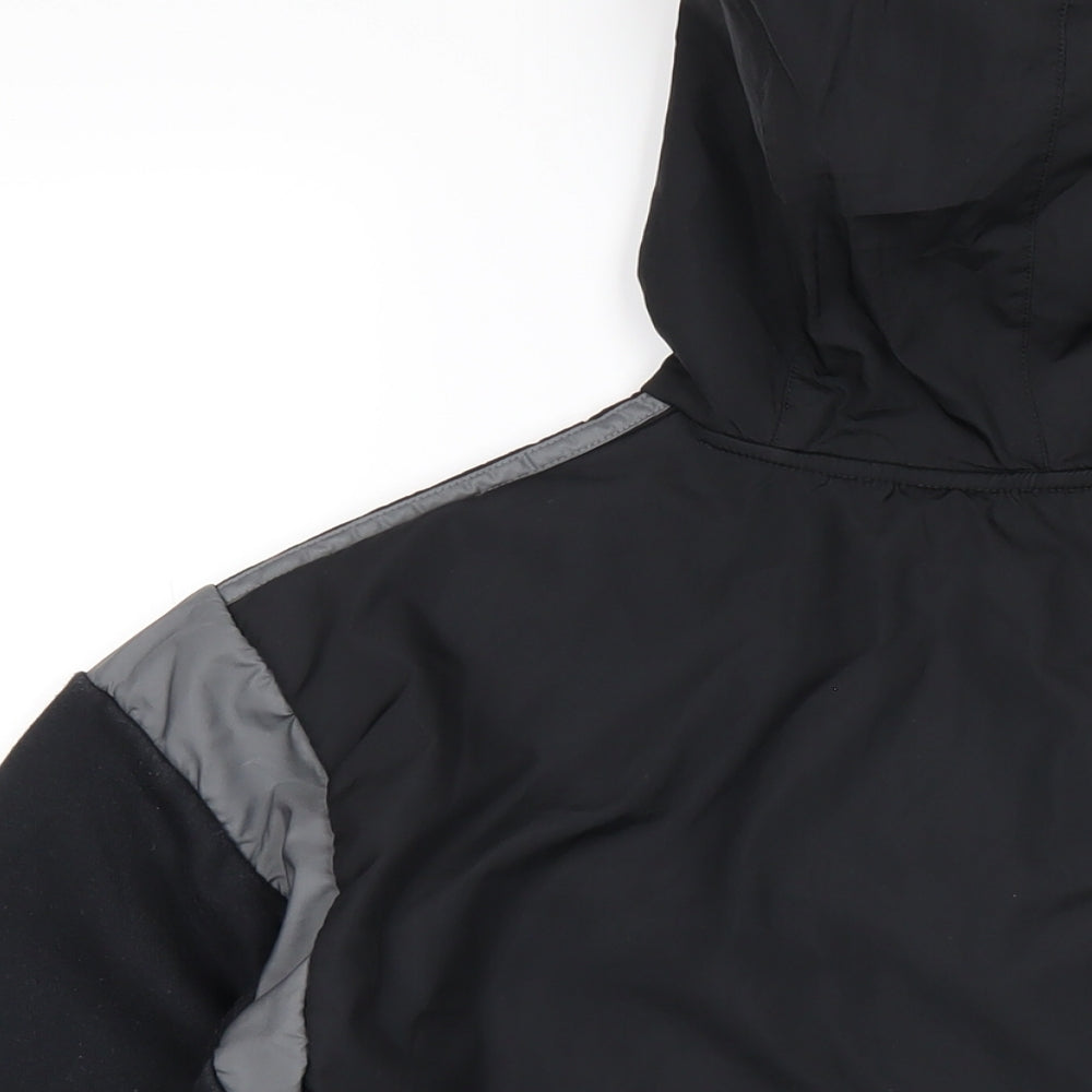 adidas Boys Black Cotton Pullover Hoodie Size 13-14 Years Pullover