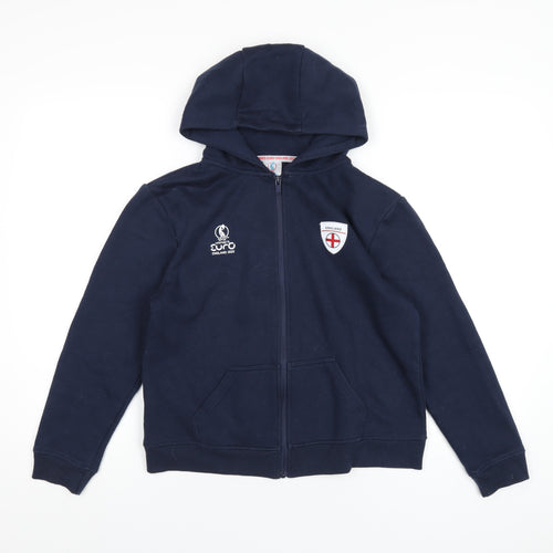 England Girls Blue Cotton Full Zip Hoodie Size 13 Years Zip - Women's Euros 2022