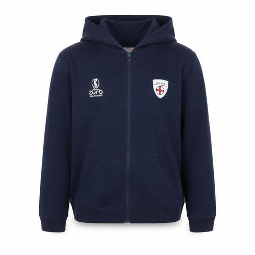 England Girls Blue Cotton Full Zip Hoodie Size 13 Years Zip - Women's Euros 2022