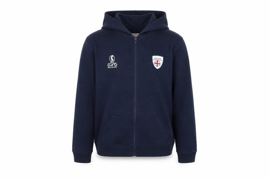 England Girls Blue Cotton Full Zip Hoodie Size 13 Years Zip - Women's Euros 2022